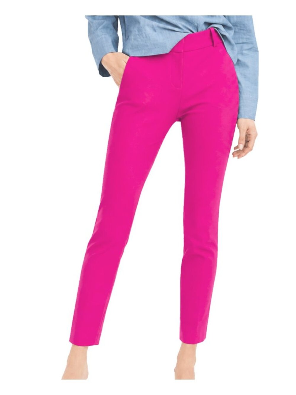 NWT J.Crew Slim Crop Cameron in Deep Fuchsia Pink Four Season Stretch Pants 8P